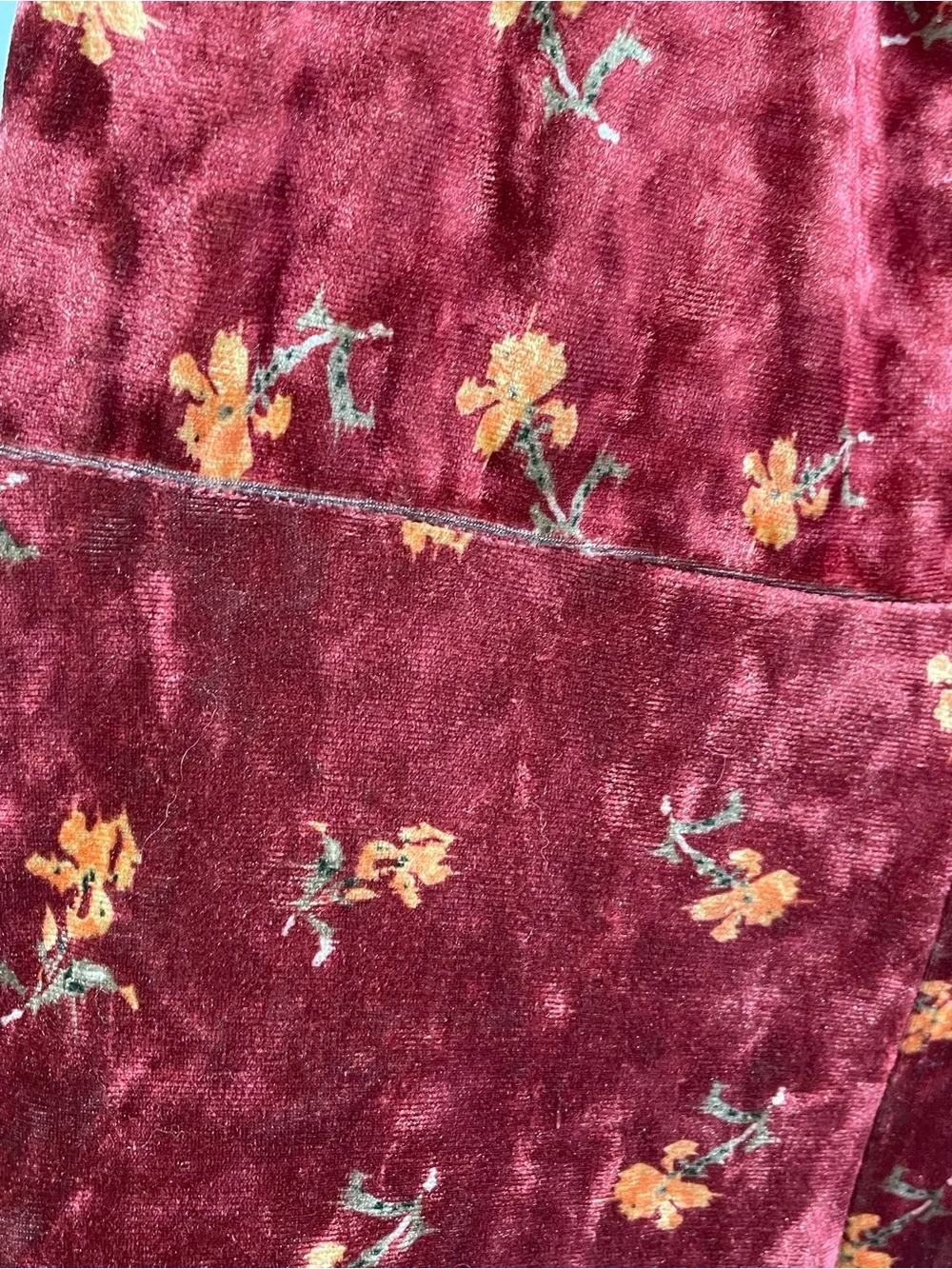 Lait Collection Velvet Floral Maxi Dress Cottagecore Whimsigoth Romantic Large - Picture 8 of 16